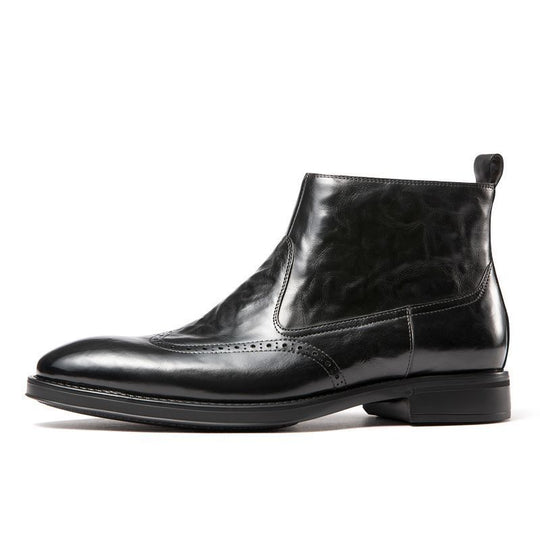 Herren-Lederstiefel, Business-Casual, gefüttert