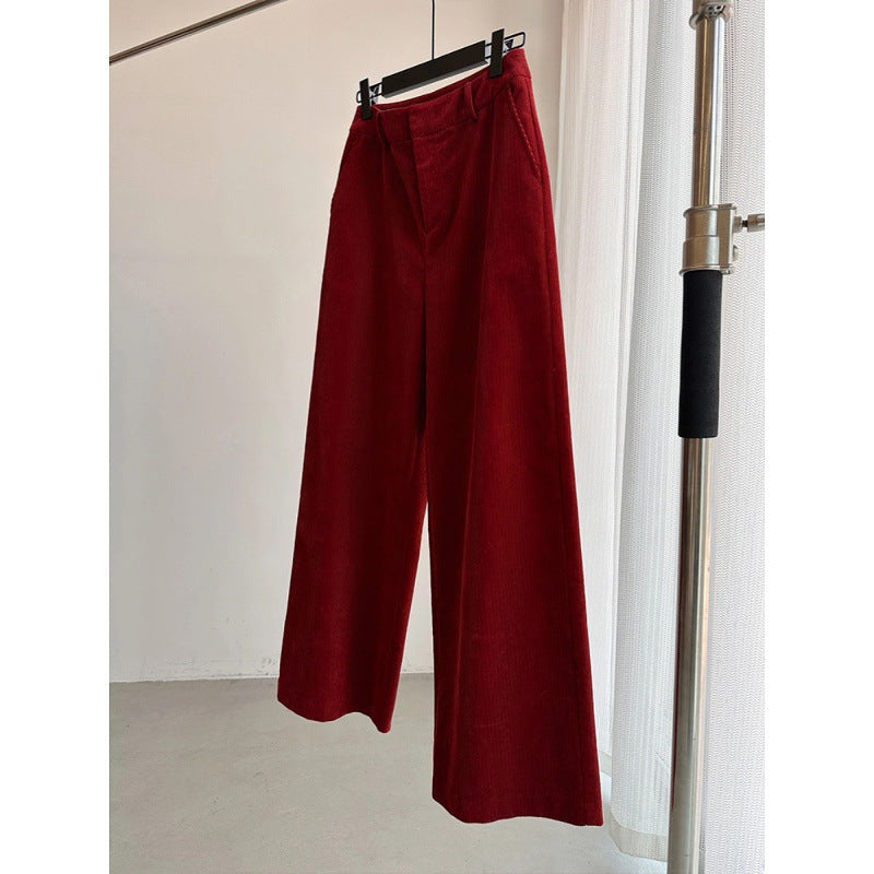 Damen-Cordhose, weit geschnitten, gerade Passform