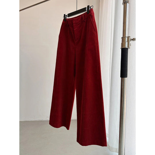 Damen-Cordhose, weit geschnitten, gerade Passform