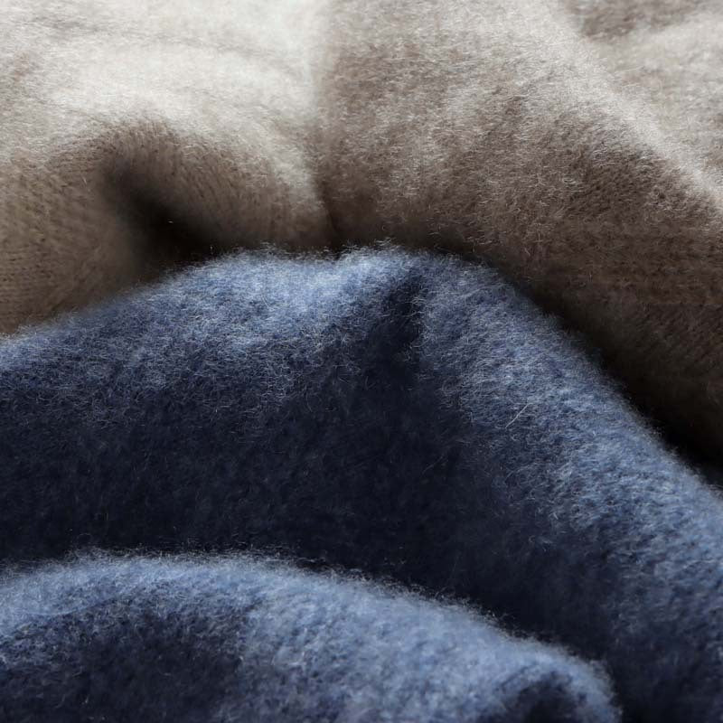 Herren-Wollpullover, Rundhals, lockere Passform