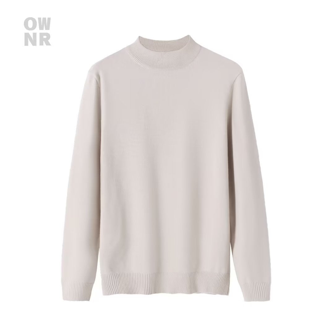 Herren-Strickpullover, schmal geschnitten, Rollkragen