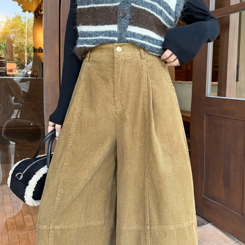 Damen-Cordhose, hoch tailliert, Ballon-Schnitt