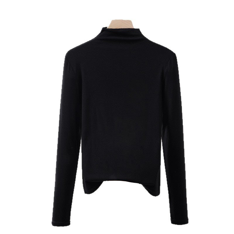 Dünner Damen-Rollkragenpullover, Langarm, Strick