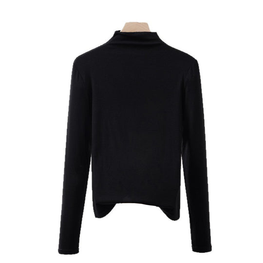 Dünner Damen-Rollkragenpullover, Langarm, Strick