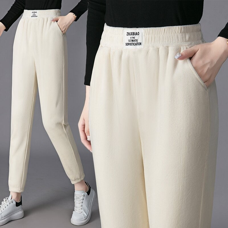 Damen-Cordhose im Harem-Stil, gefüttert