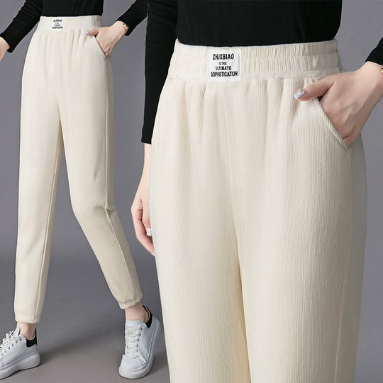 Damen-Cordhose im Harem-Stil, gefüttert
