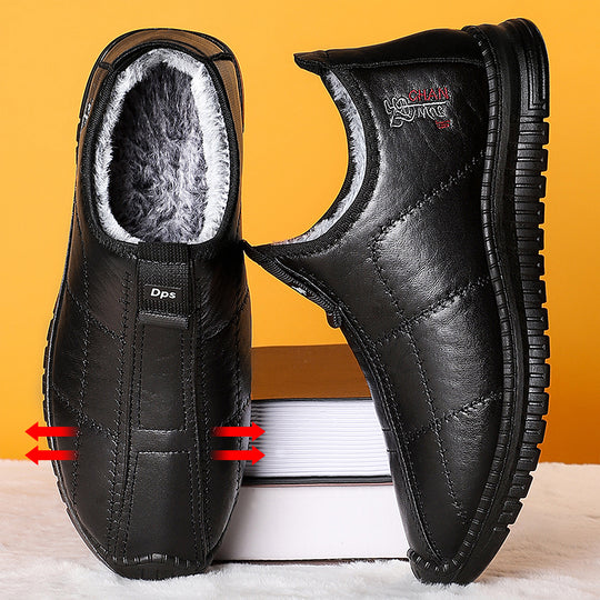 Gefütterte Herren-Kurzstiefel aus Kunstleder, warm und bequem
