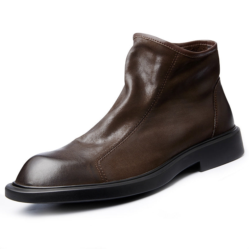 Herren Chelsea-Stiefel aus Rindsleder, flacher Absatz