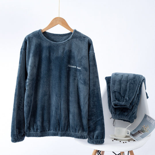 Warmer Herren-Schlafanzug aus Flanell und Korallenfleece