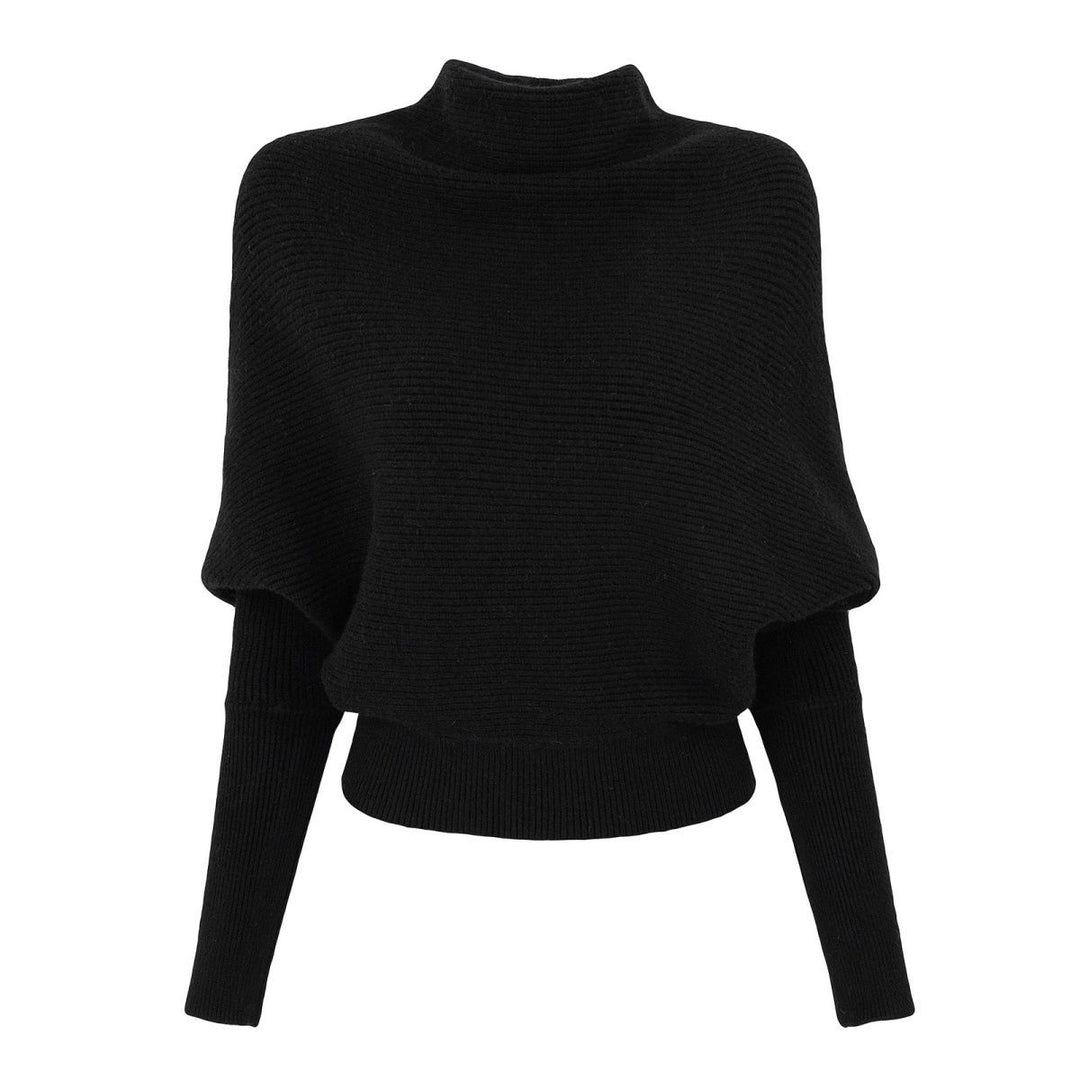 Damen-Strickpullover mit Rollkragen und Fledermausärmeln