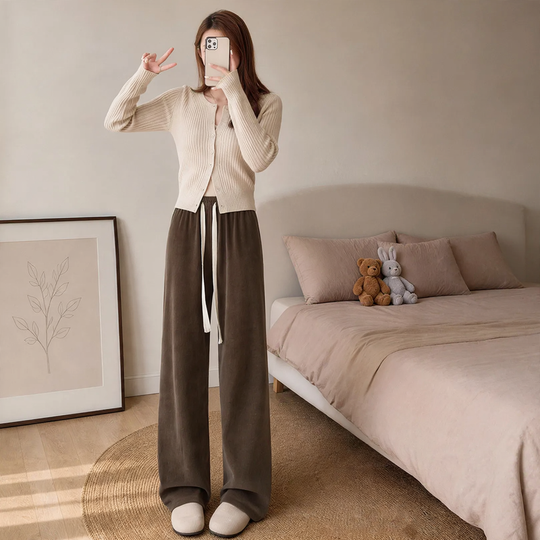 Damen-Cordhose mit Lammfleece-Futter