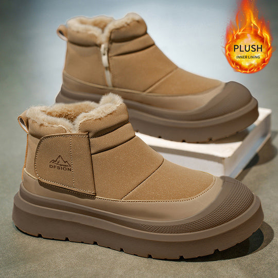 Gefütterte Herren-Winterstiefel, wasserabweisend, mittelhoher Schaft