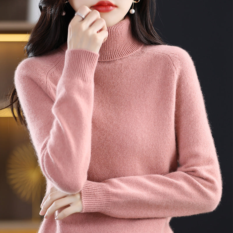 Damen-Strickpullover mit Stehkragen, locker und langärmlig
