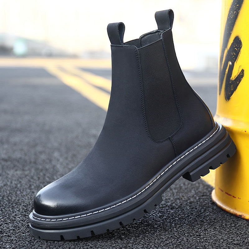 Herren Chelsea-Stiefel, gefüttert, rutschfest, Kunstleder