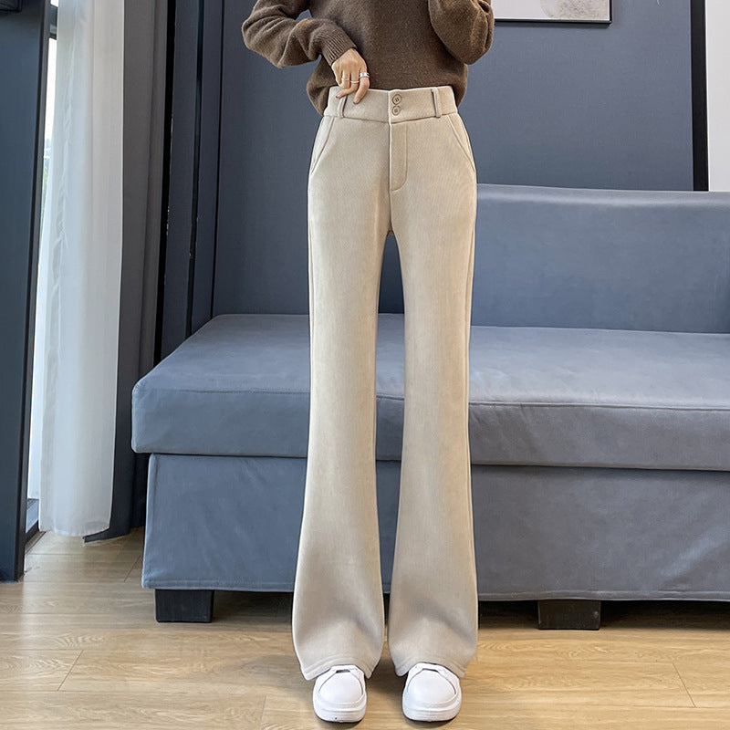 Damen-Cordhose mit leichtem Schlag, gefüttert
