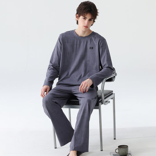 Herren-Pyjama-Set aus 100% Baumwolle, kariert