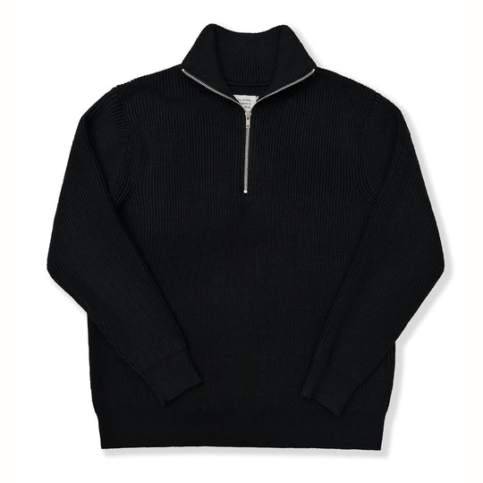 Unisex Strickpullover, Halbreißverschluss, Wollmischung