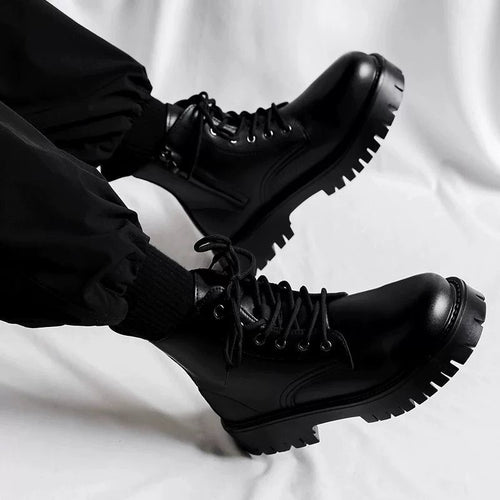 Herren-Stiefeletten mit seitlichem Reißverschluss, High-Top