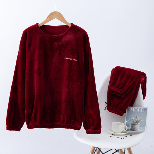 Warmer Herren-Schlafanzug aus Flanell und Korallenfleece