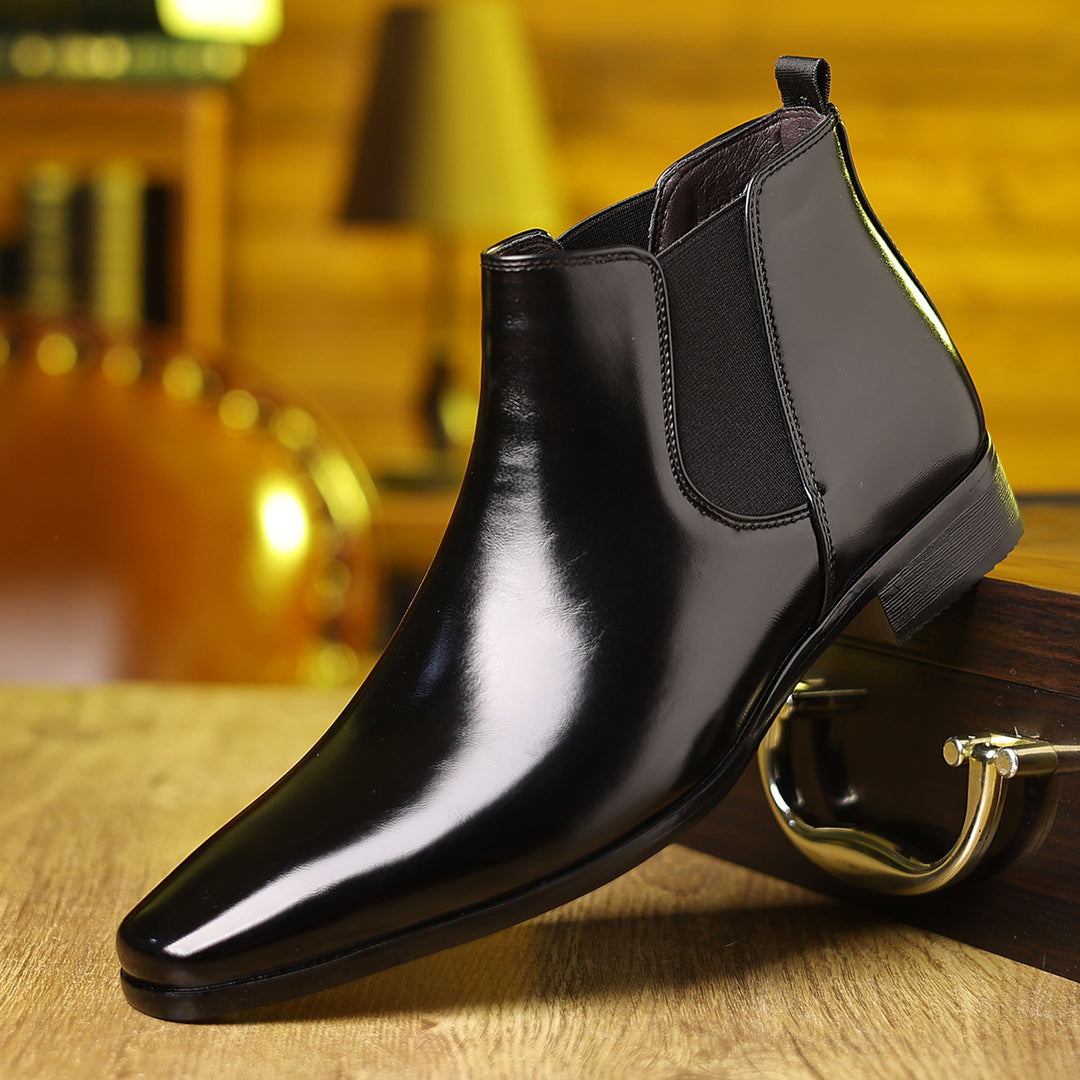 Elegante Chelsea-Stiefel, PU-Leder, spitz zulaufend