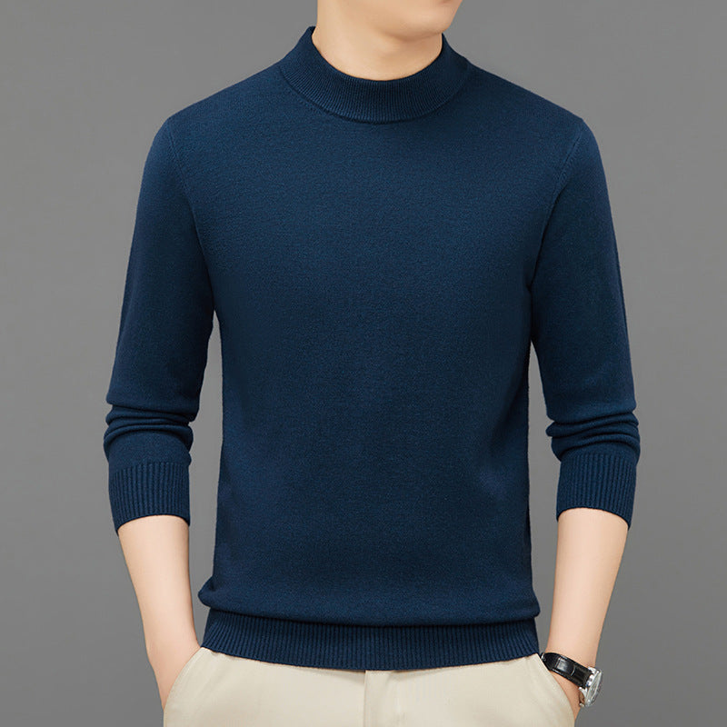 Herren-Strickpullover, Stehkragen, atmungsaktiv