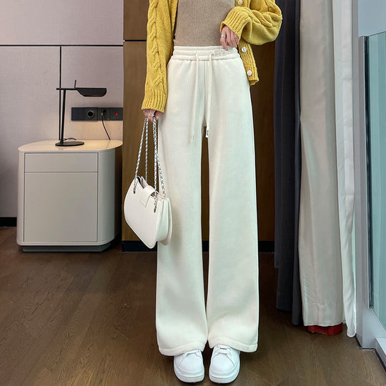 Chenille-Cord-Weithose für Damen, gefüttert