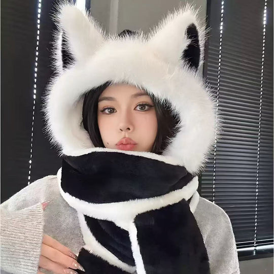 Plüsch-Set mit Ohrenschutz, Winter-Accessoire