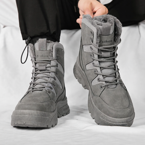 Herren-Winterstiefel, gefüttert, wasserdicht, rutschfest