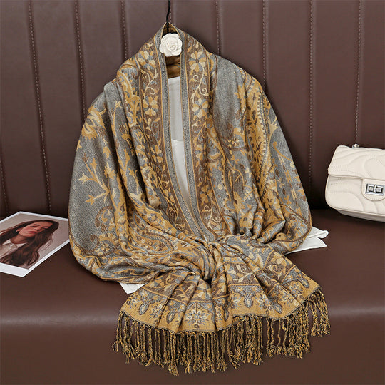 Elegante Stola mit Jacquard-Muster