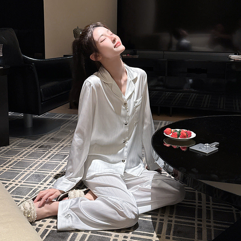 Paar-Schlafanzug aus Eisseide, langärmelig