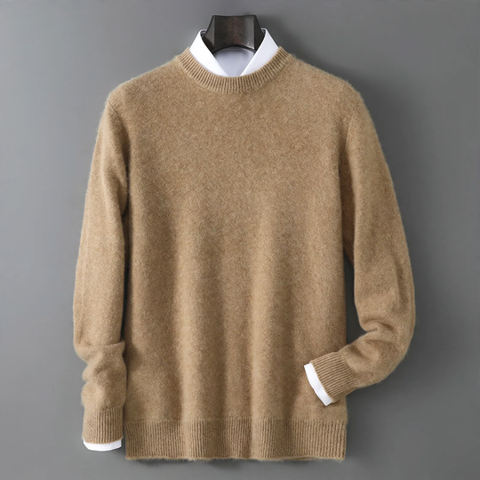 Herren-Strickpullover, Rundhals, locker