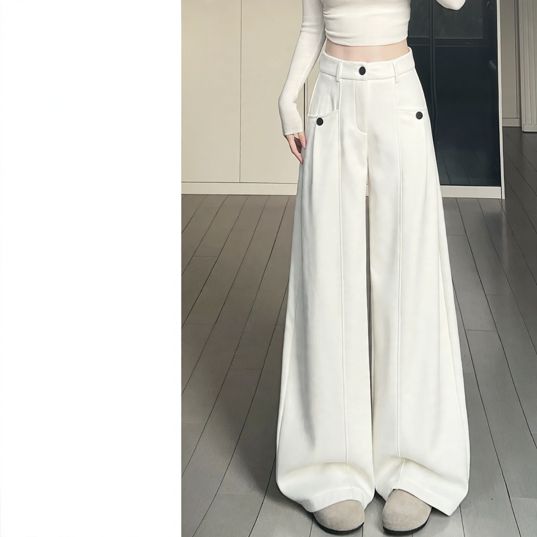 Damen-Cord-Anzughose mit hohem Bund