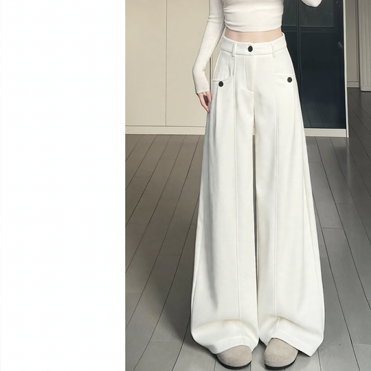 Damen-Cord-Anzughose mit hohem Bund