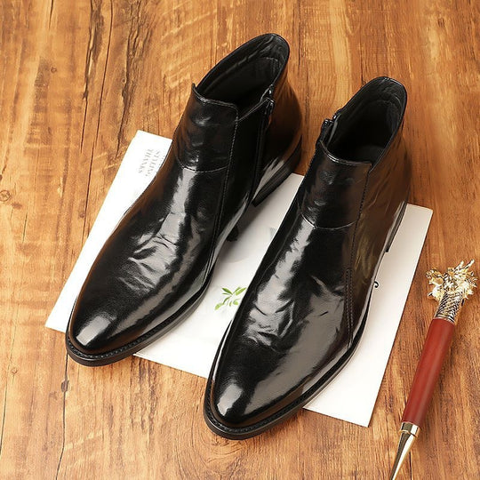 Herren-Chelsea-Stiefel aus Leder, spitz zulaufend
