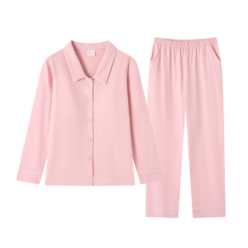 Paar-Pyjama-Set, Baumwollstrick, mit Brustpolster