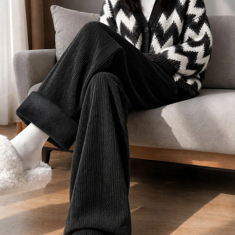 Damen-Cordhose, weit geschnitten, leicht