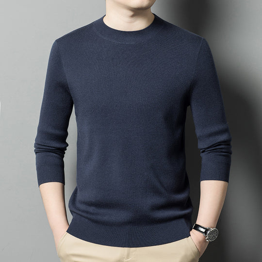 Herren-Wollpullover, Rundhalsausschnitt, maschinenwaschbar