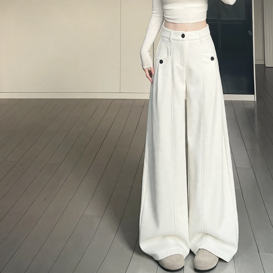 Damen-Cord-Anzughose mit hohem Bund