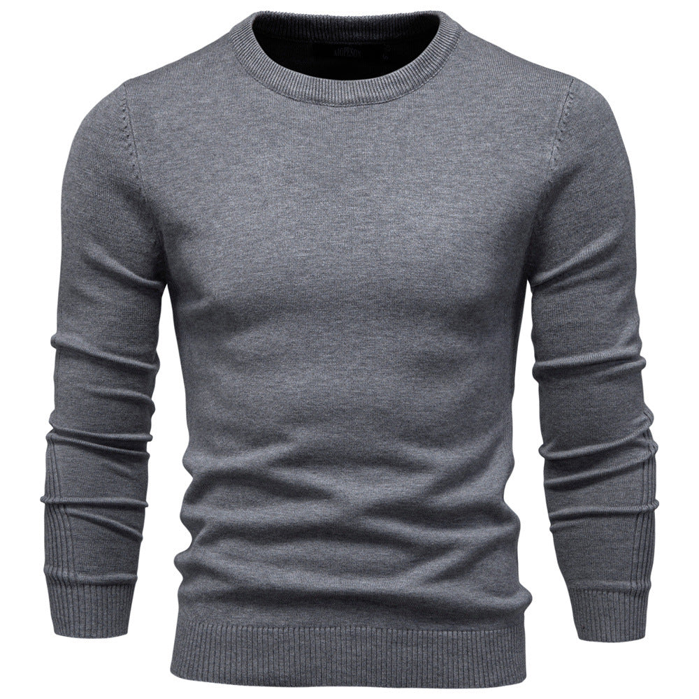 Herren-Rollkragenpullover, einfarbig, lässig