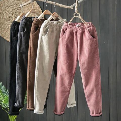 Damen Cordhose, lockere Passform, gefüttert
