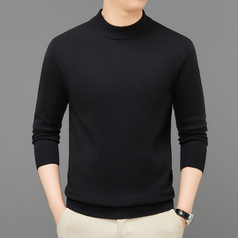 Herren-Strickpullover, Stehkragen, atmungsaktiv