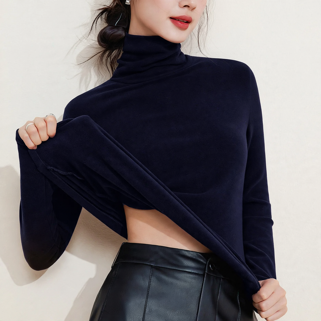Damen-Rollkragenpullover, wärmend, Strick