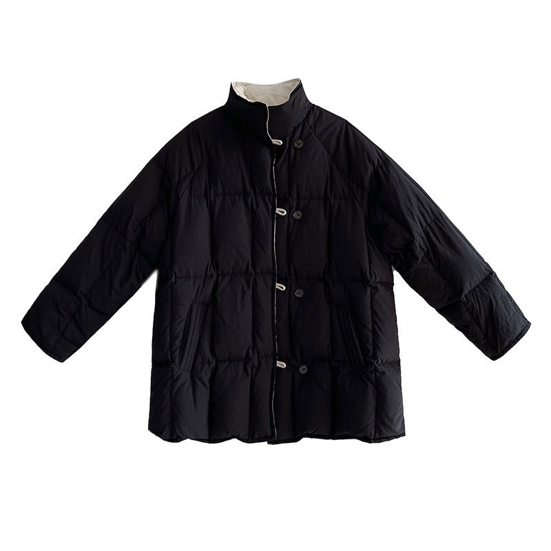 Wendbare Daunenjacke mit Stehkragen