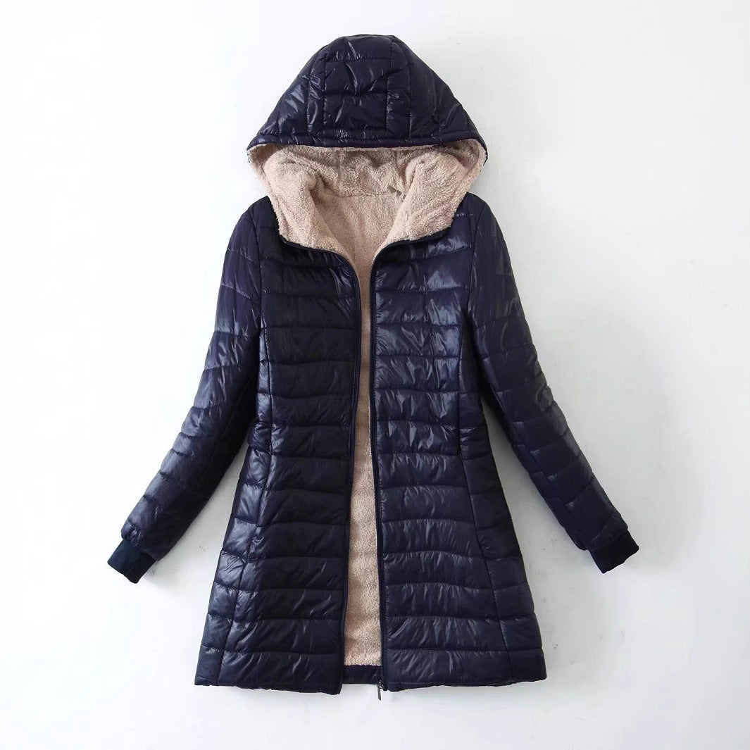 Gefütterte Kapuzenjacke mit Lammfleece-Innenfutter