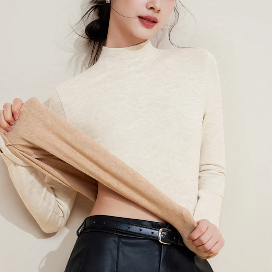 Damen-Thermo-Unterziehshirt mit Stehkragen, gefüttert