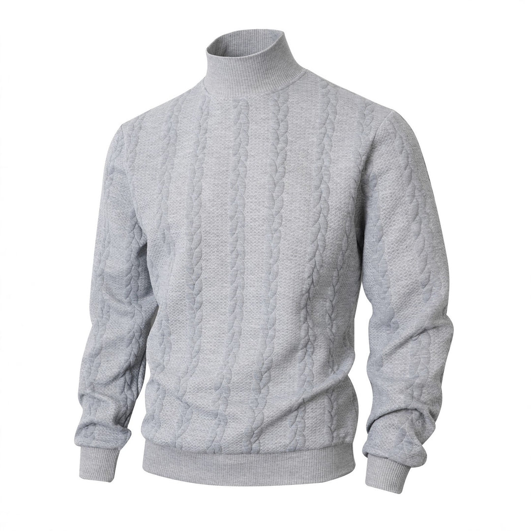 Herren-Strickpullover, Rollkragen, atmungsaktiv, sportlich