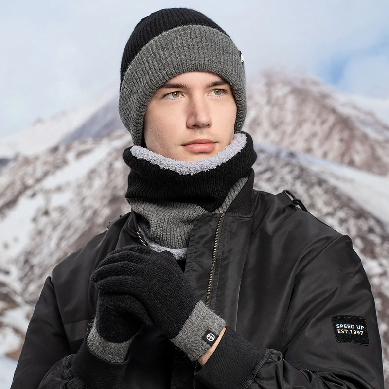 3-teiliges Winter-Set: Mütze, Schal und Handschuhe