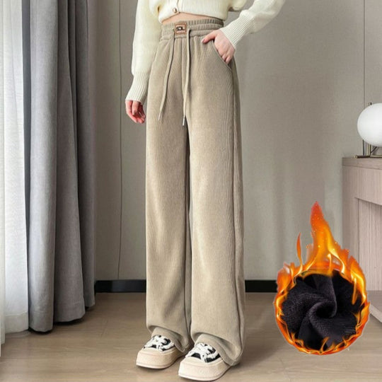 Gefütterte Cord-Weithose für Damen, extra warm