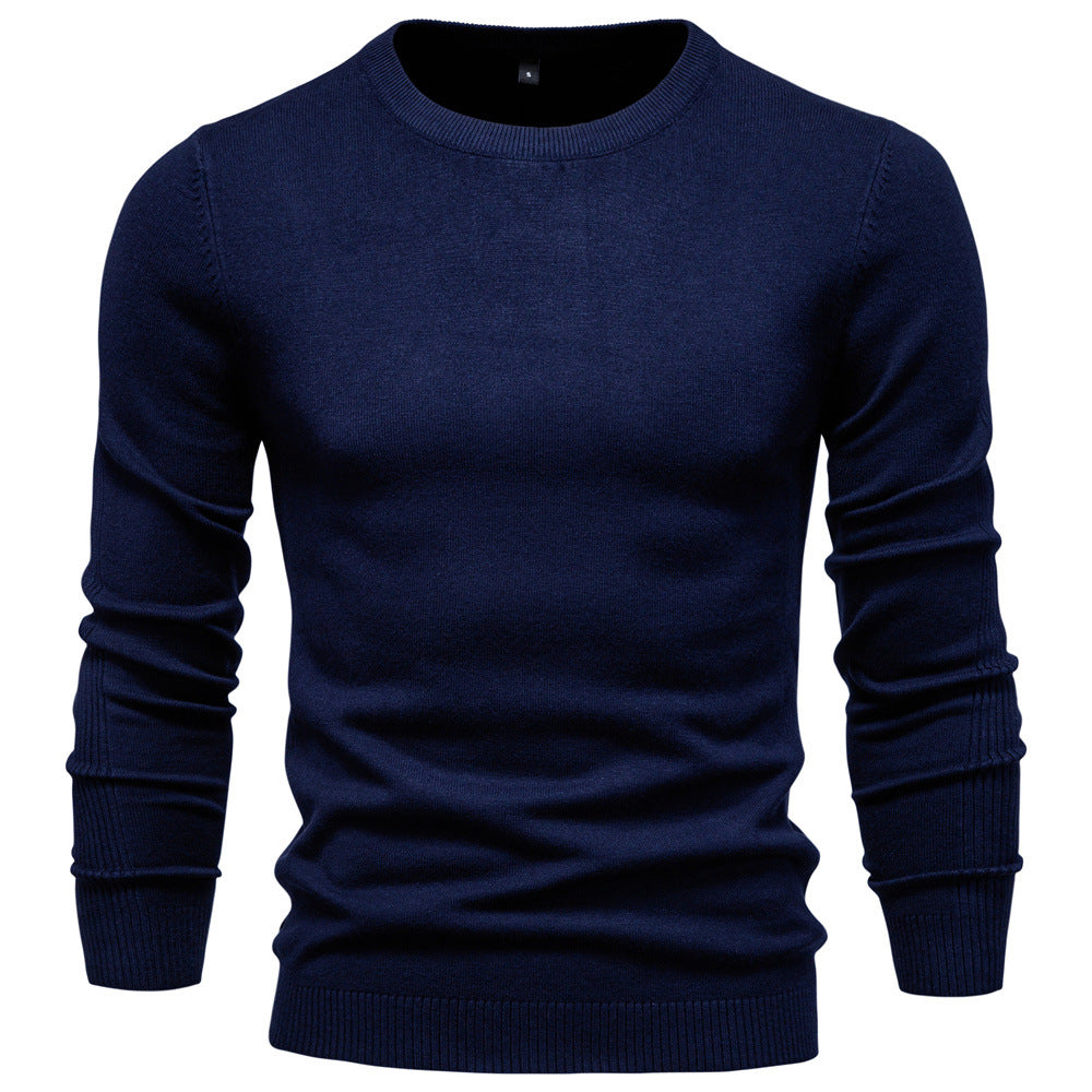 Herren-Rollkragenpullover, einfarbig, lässig