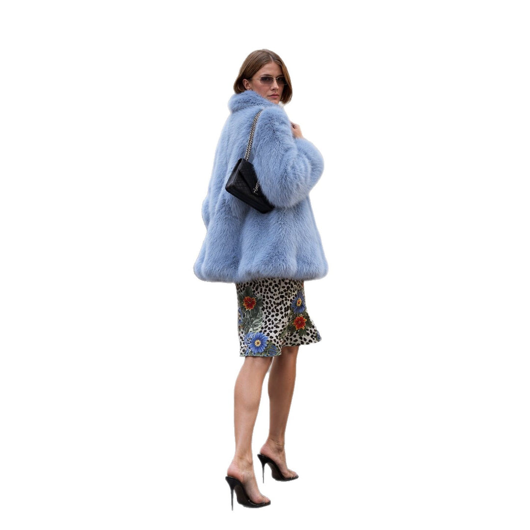 Mittellanger Damen-Kunstfellmantel